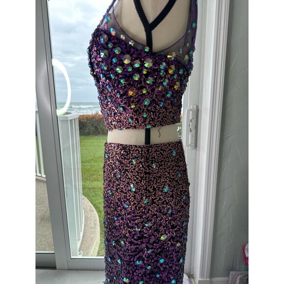 Jolene Purple Sequence Mermaid Prom Dress - Picture 14 of 16